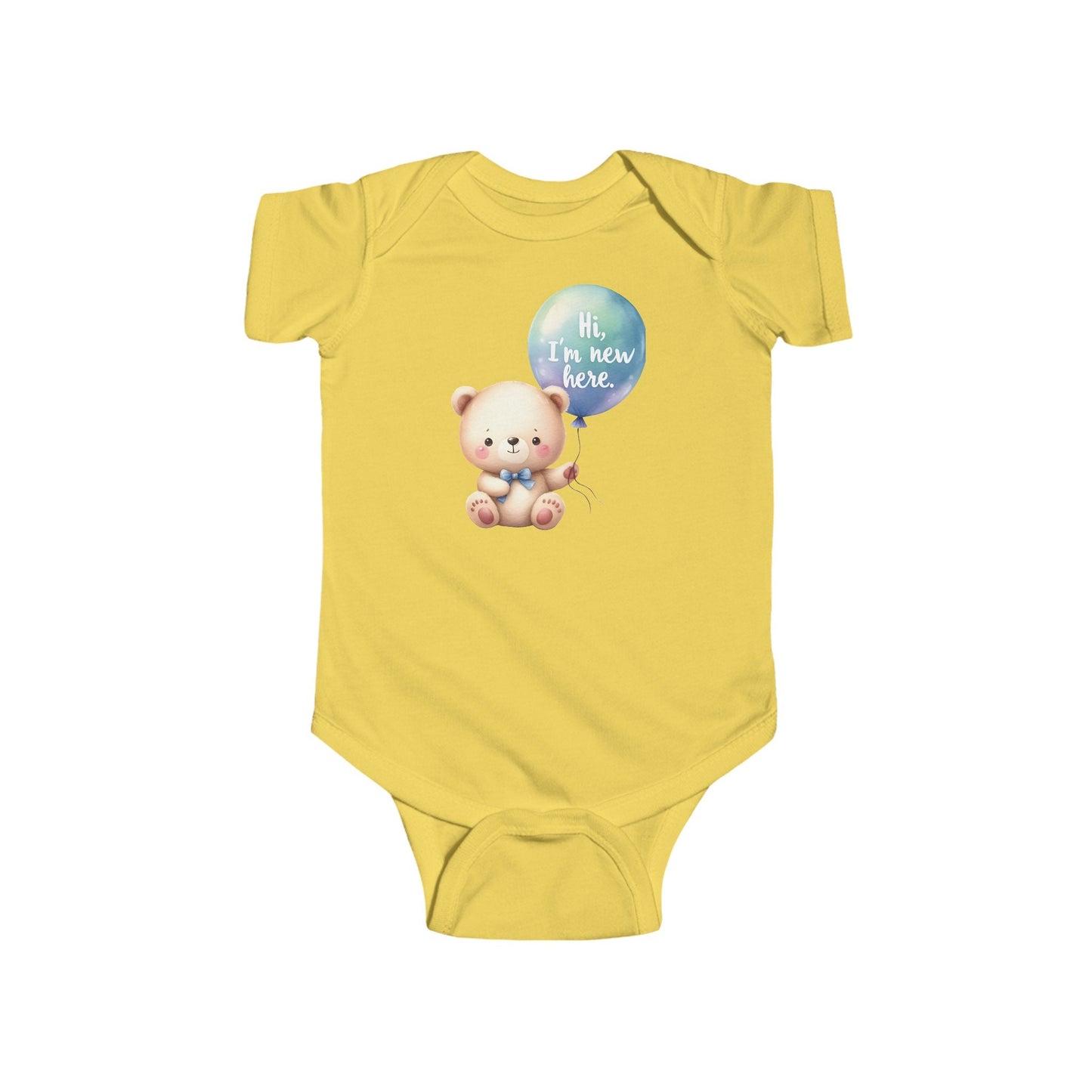Custom-made Hello world Teddy Bear infant Jersey Bodysuit for newborns to 24m
