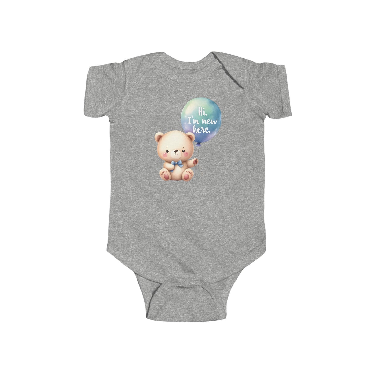Custom-made Hello world Teddy Bear infant Jersey Bodysuit for newborns to 24m