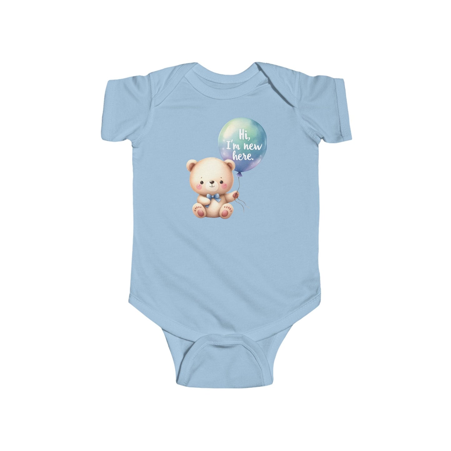 Custom-made Hello world Teddy Bear infant Jersey Bodysuit for newborns to 24m