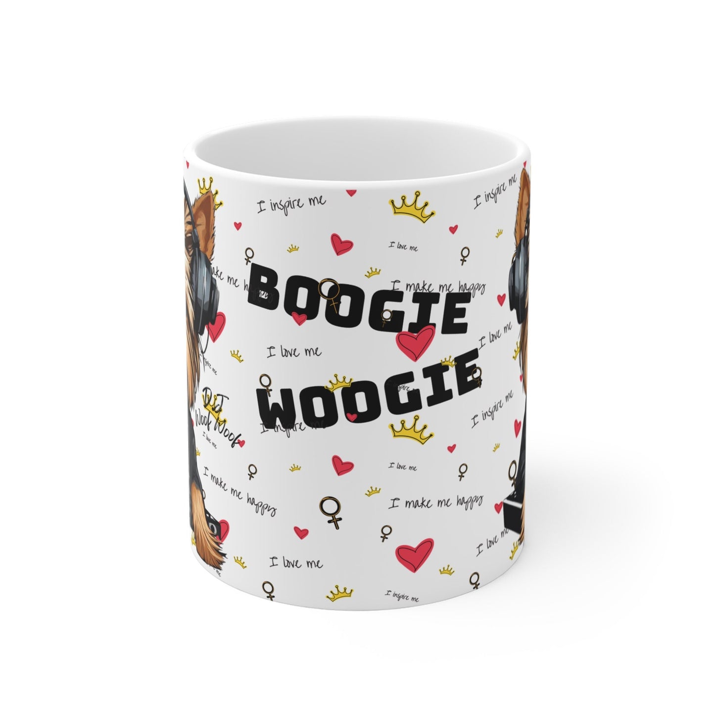 Little DJ doggy mug, Funny Quote Coffee Mug - Unique Gift Idea, 11oz Ceramic Cup, Office Desk Decor, Novelty Quote Mug
