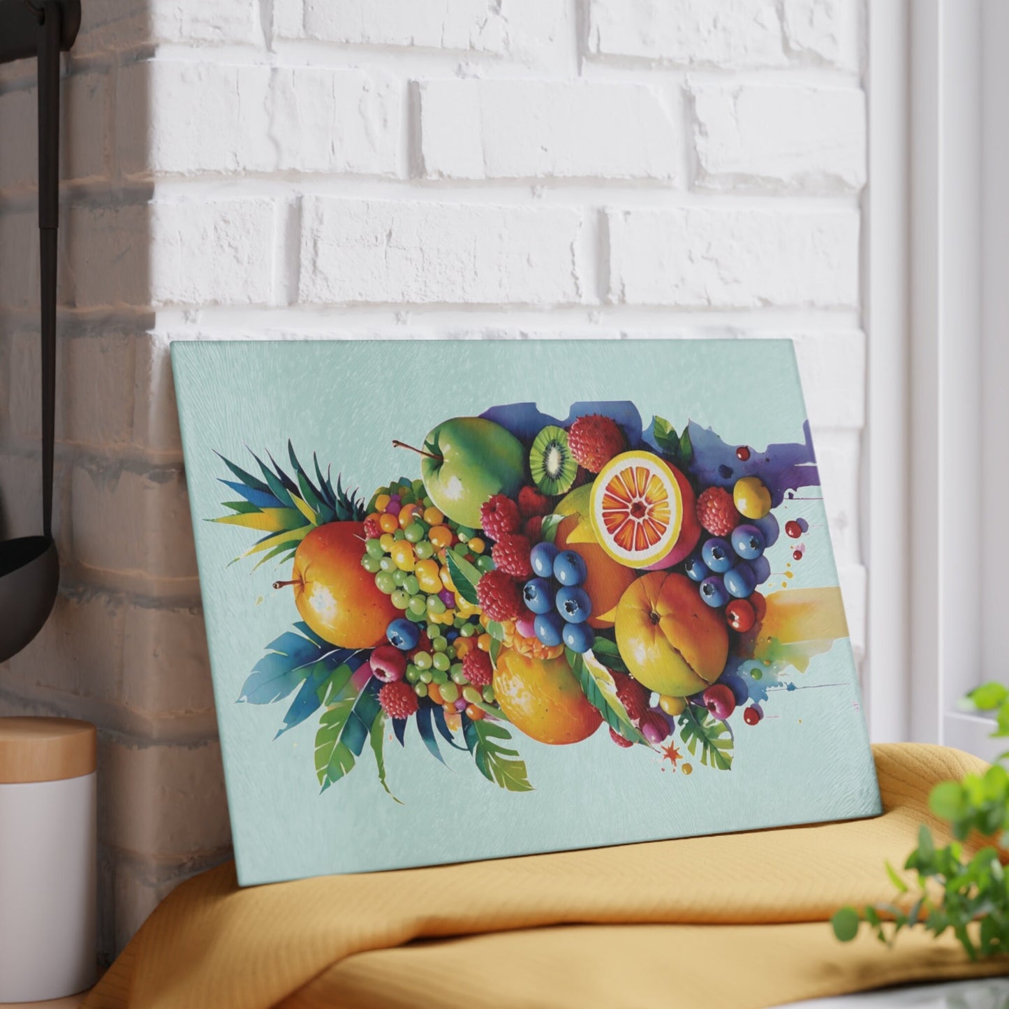 Delicious Fruit board art style Glass Cutting Board