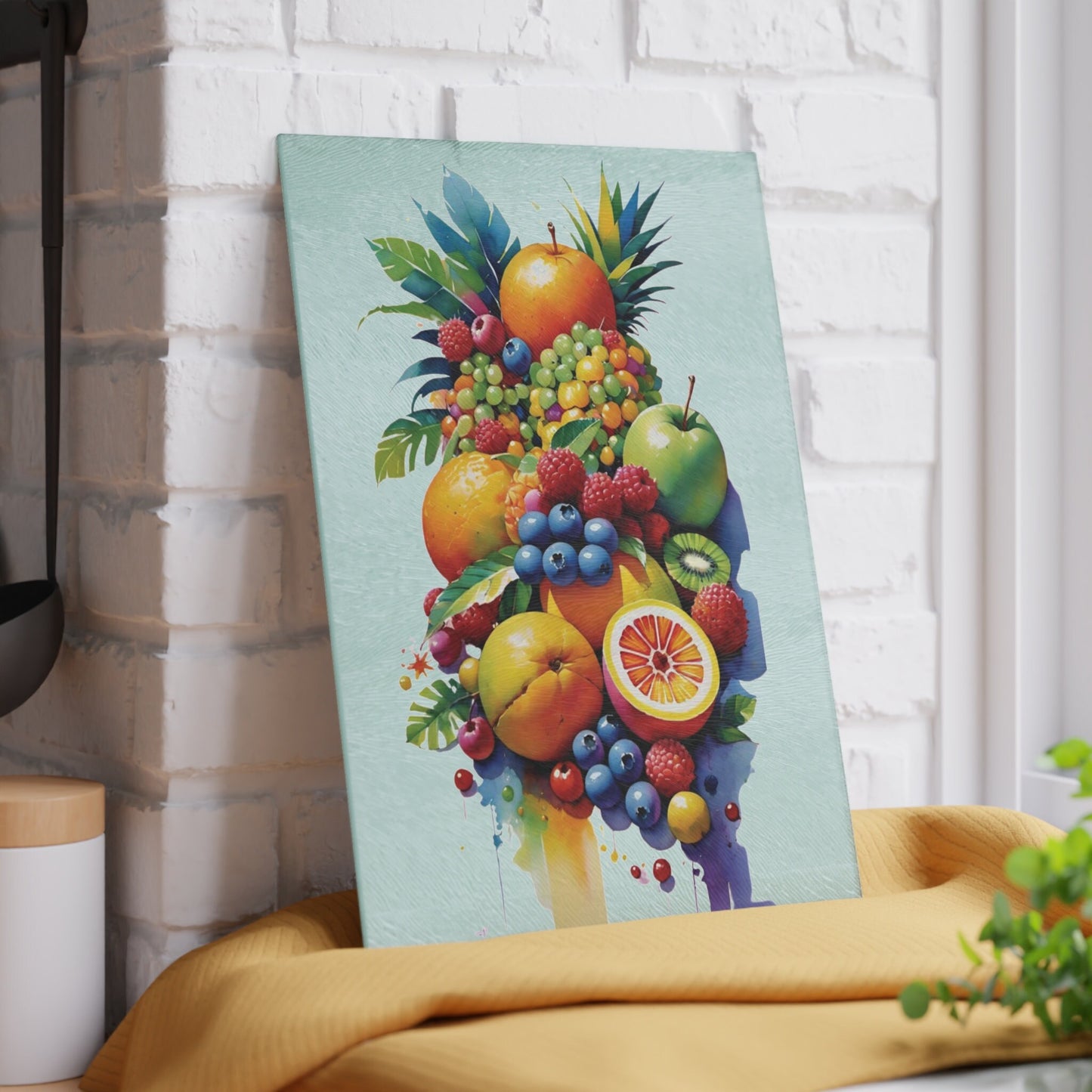 Delicious Fruit board art style Glass Cutting Board