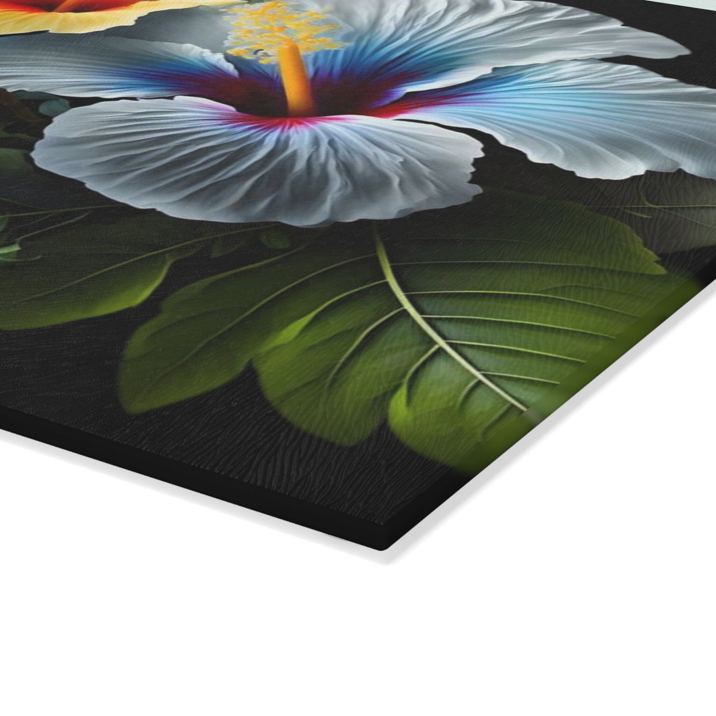 Comforting Flower inspired art on Glass Cutting Board