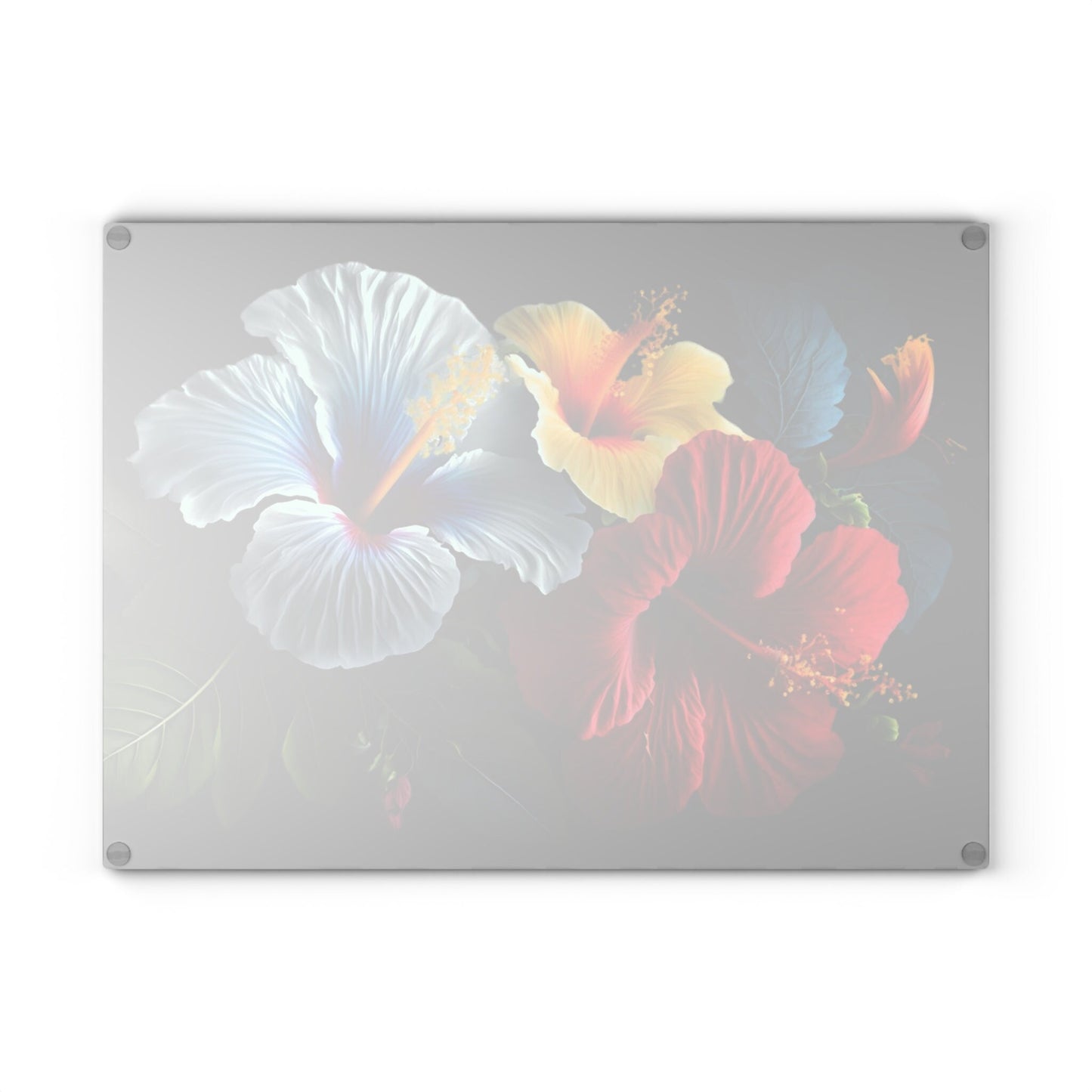 Comforting Flower inspired art on Glass Cutting Board