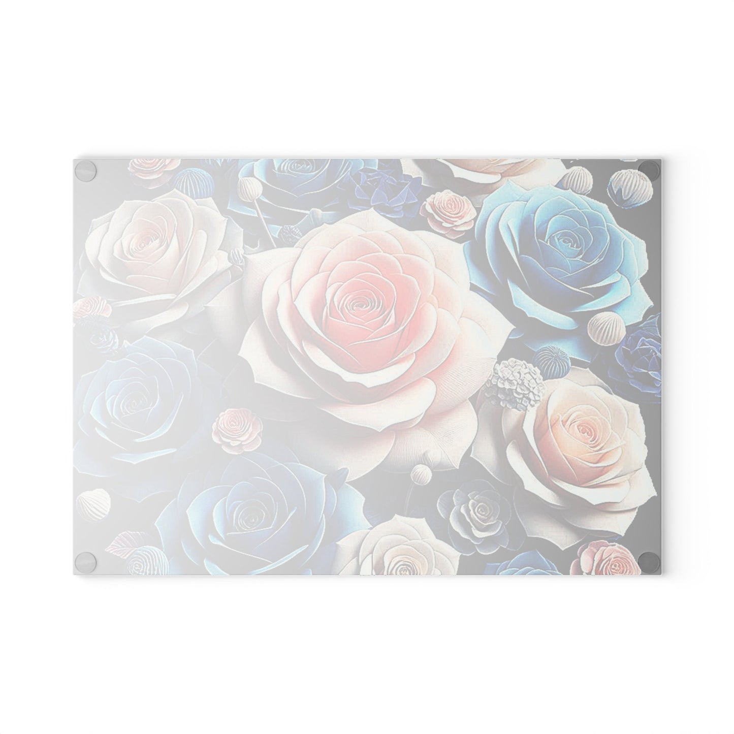 Beautiful Flower art inspired on Glass Cutting Board