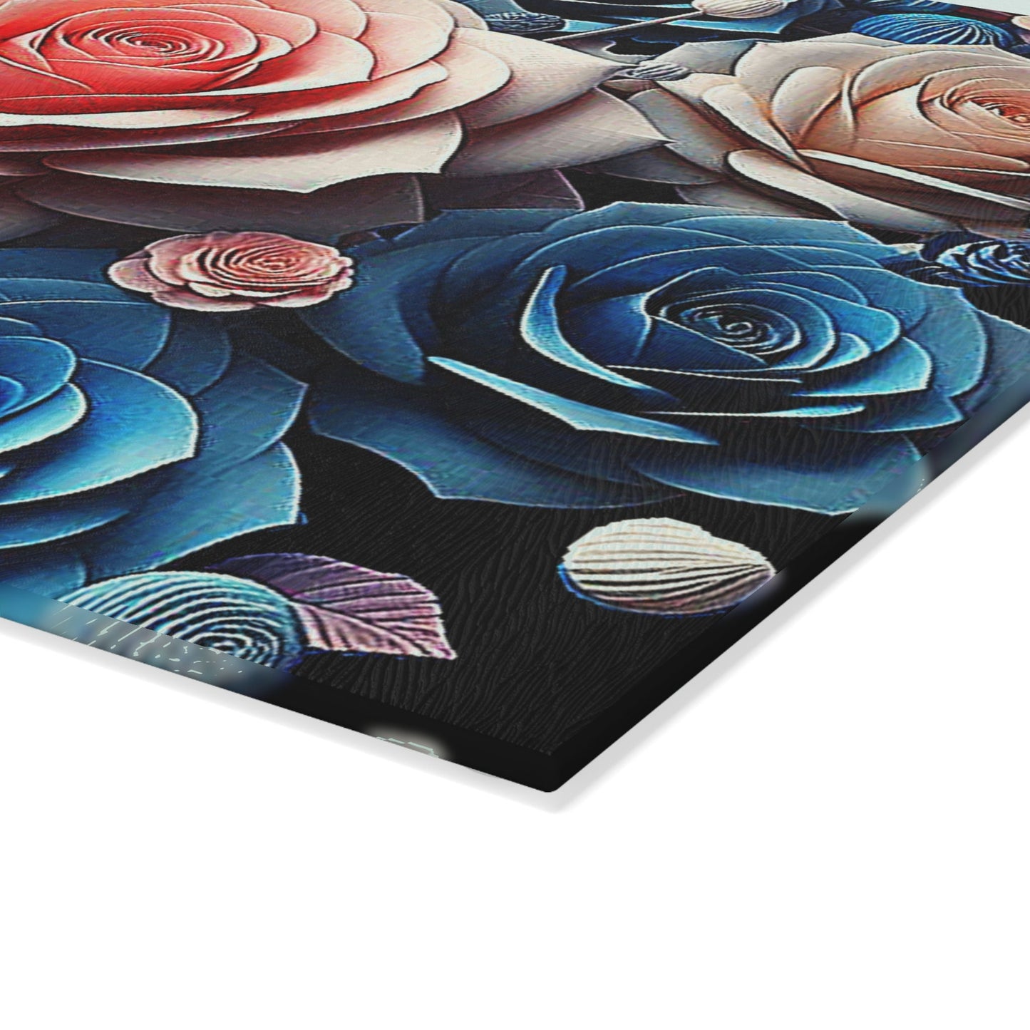 Beautiful Flower art inspired on Glass Cutting Board