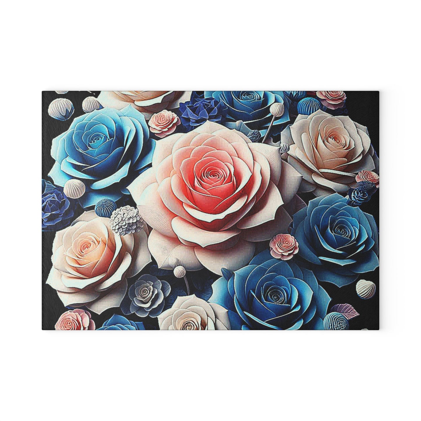 Beautiful Flower art inspired on Glass Cutting Board