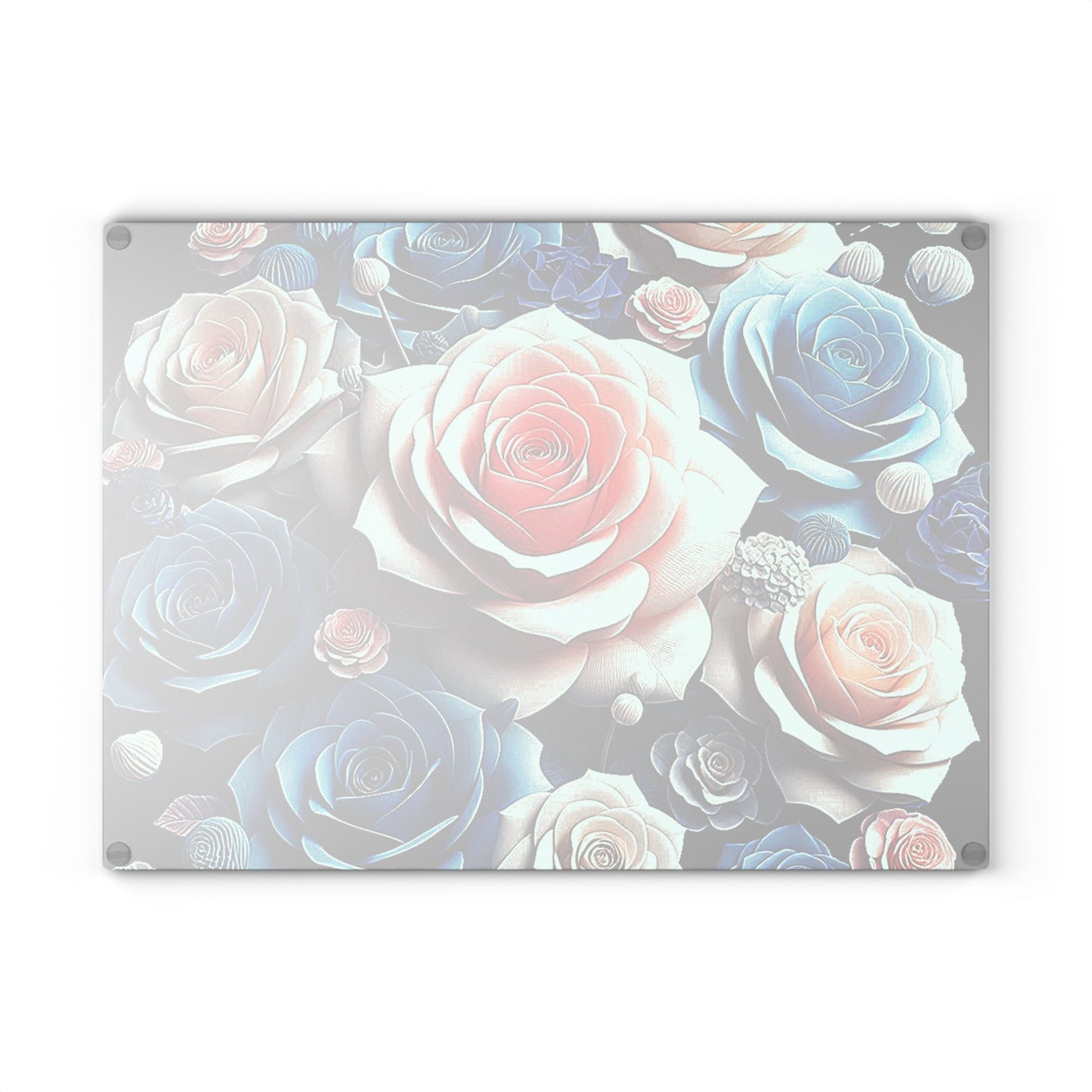 Beautiful Flower art inspired on Glass Cutting Board