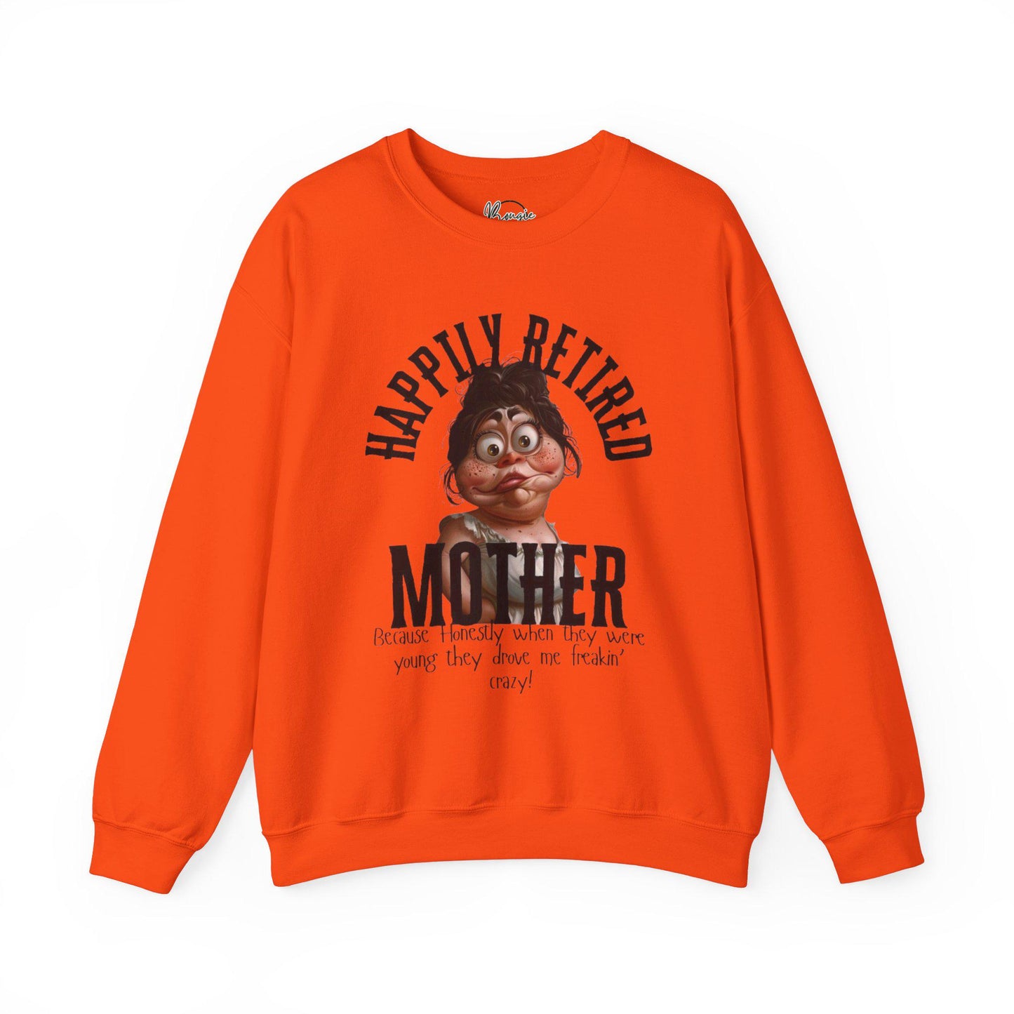 One of a kind funny Happily, retired mom Heavy Blend™ Crewneck Sweatshirt free shipping