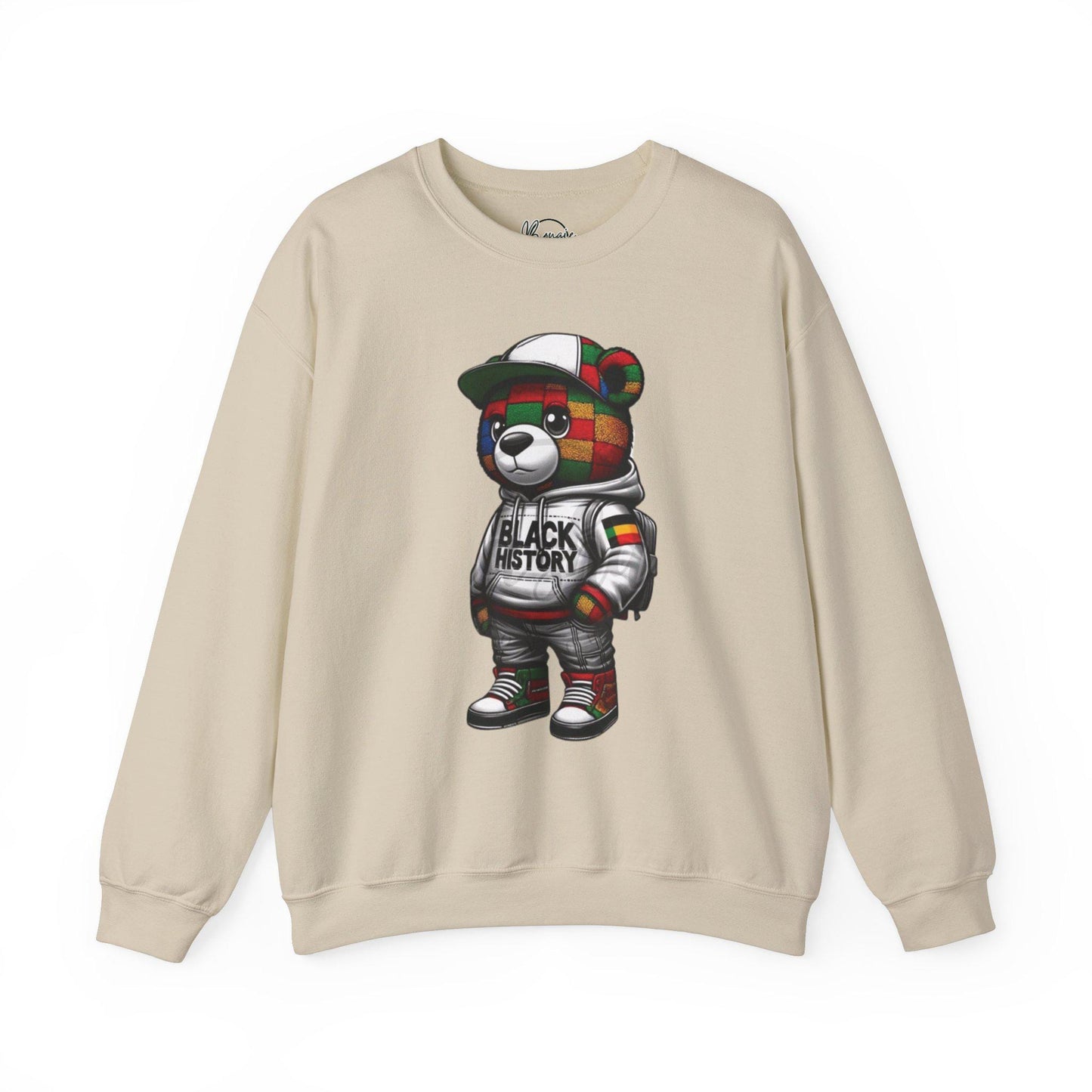 HBCU College kids' Black history month D.E.I Teddy Bear Unisex Heavy Blend™ Crewneck Sweatshirt