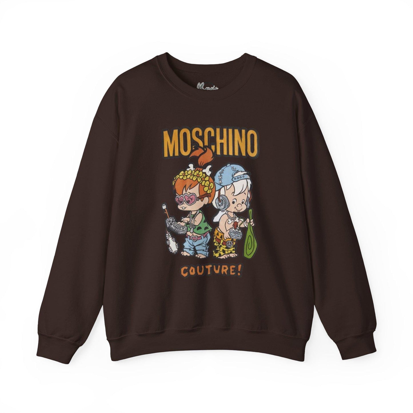 Moschino meets Flintstones one of a kind inspired Unisex Heavy Blend™ Crewneck Sweatshirt