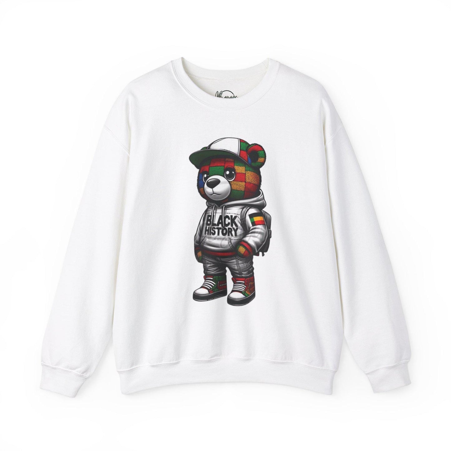 HBCU College kids' Black history month D.E.I Teddy Bear Unisex Heavy Blend™ Crewneck Sweatshirt