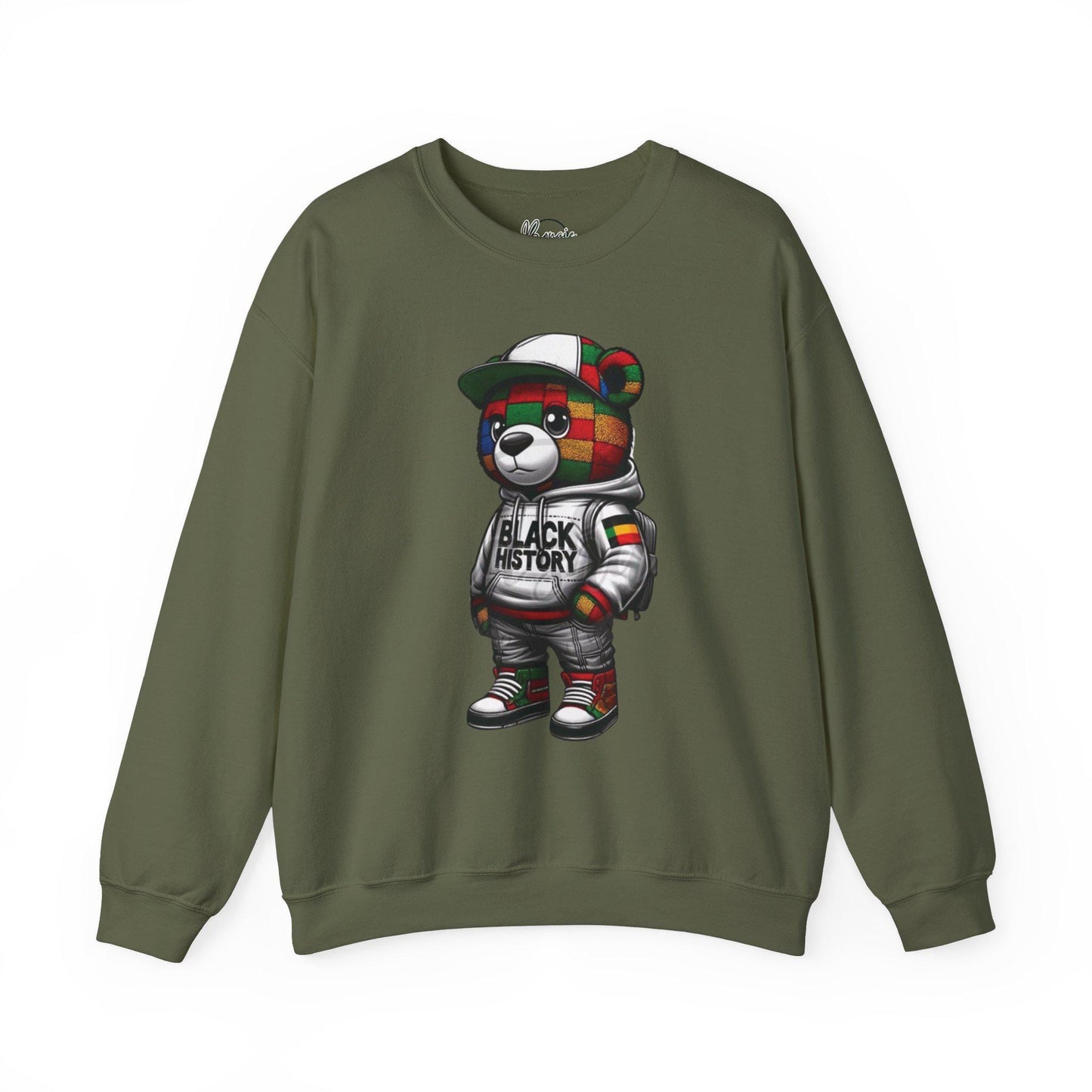HBCU College kids' Black history month D.E.I Teddy Bear Unisex Heavy Blend™ Crewneck Sweatshirt
