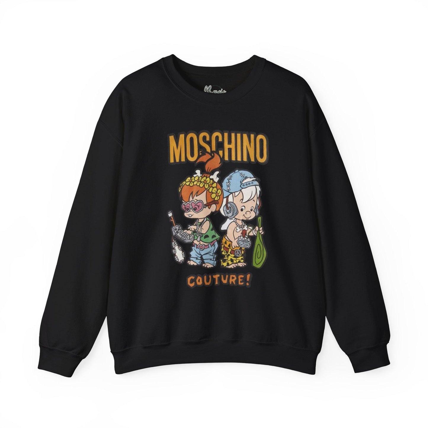 Moschino meets Flintstones one of a kind inspired Unisex Heavy Blend™ Crewneck Sweatshirt