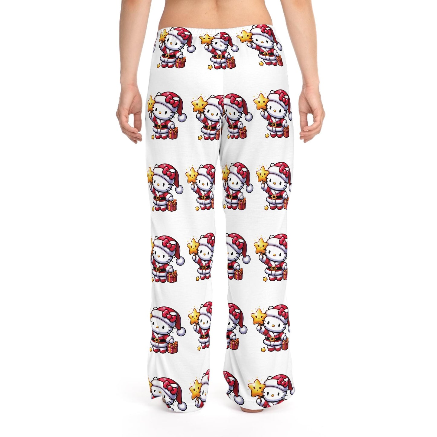 Santa's hello kitty for Christmas Women's Pajama Pants (AOP)