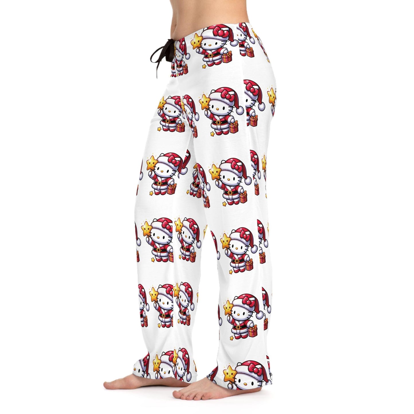 Santa's hello kitty for Christmas Women's Pajama Pants (AOP)