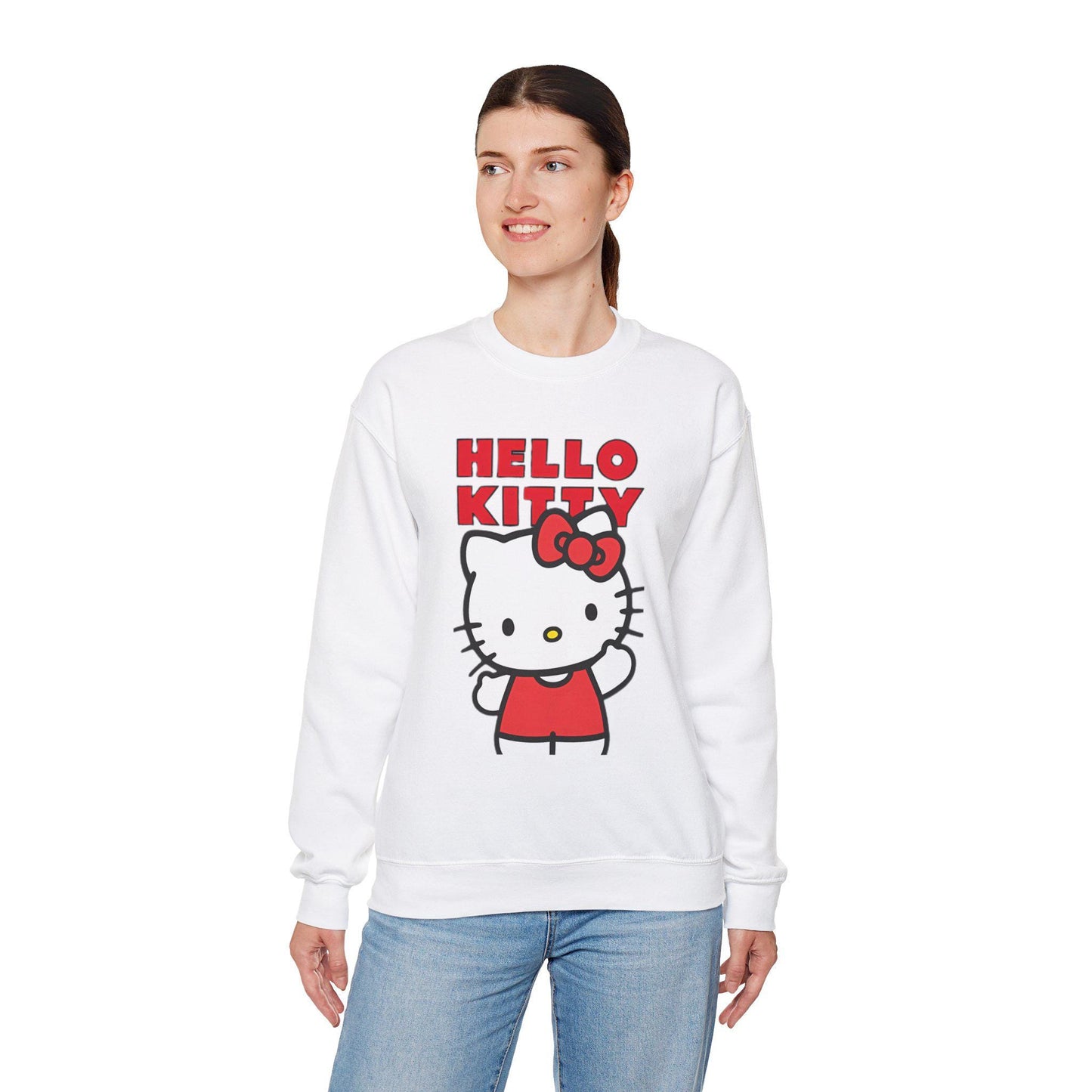 Santa's hello kitty Unisex Heavy Blend™ Crewneck Sweatshirt