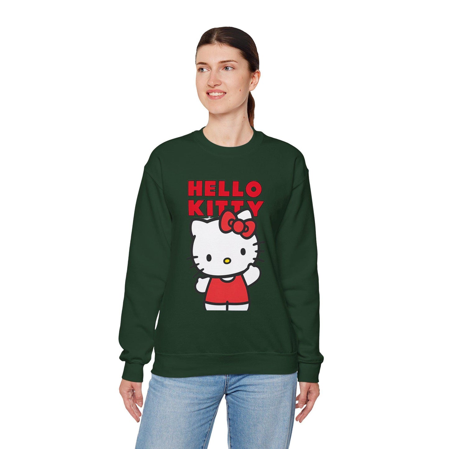 Santa's hello kitty Unisex Heavy Blend™ Crewneck Sweatshirt