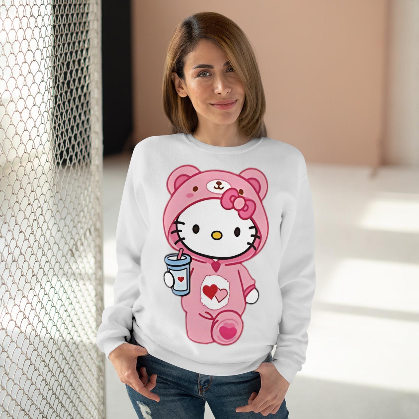 warm and comfy hello kitty Unisex Crew Neck Sweatshirt (EU)