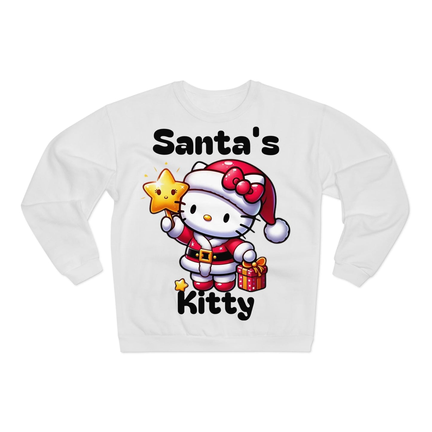 Santa's kitty Christmas Unisex Crew Neck Sweatshirt (EU)