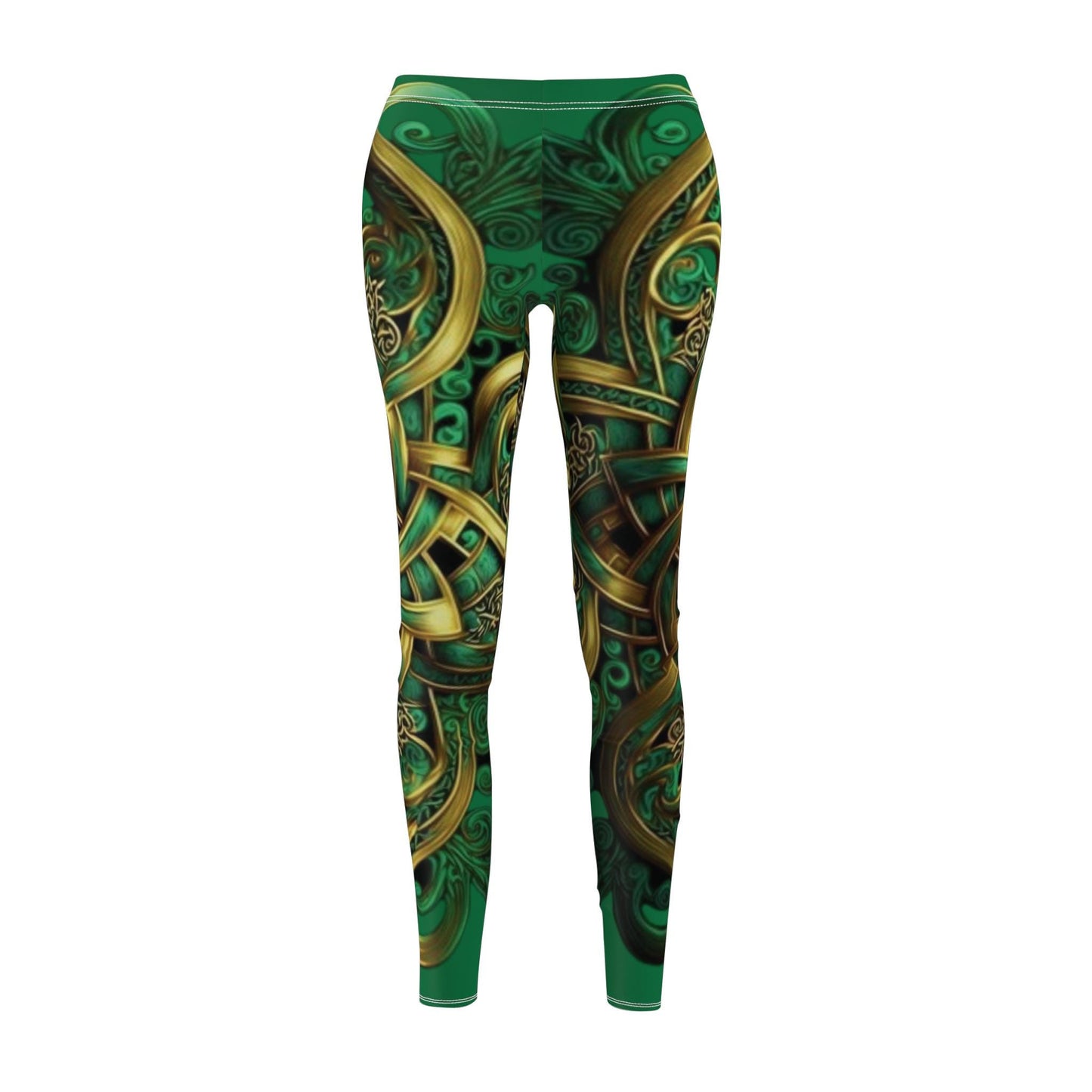 emerald, green art Women's Cut & Sew Casual Leggings (AOP)