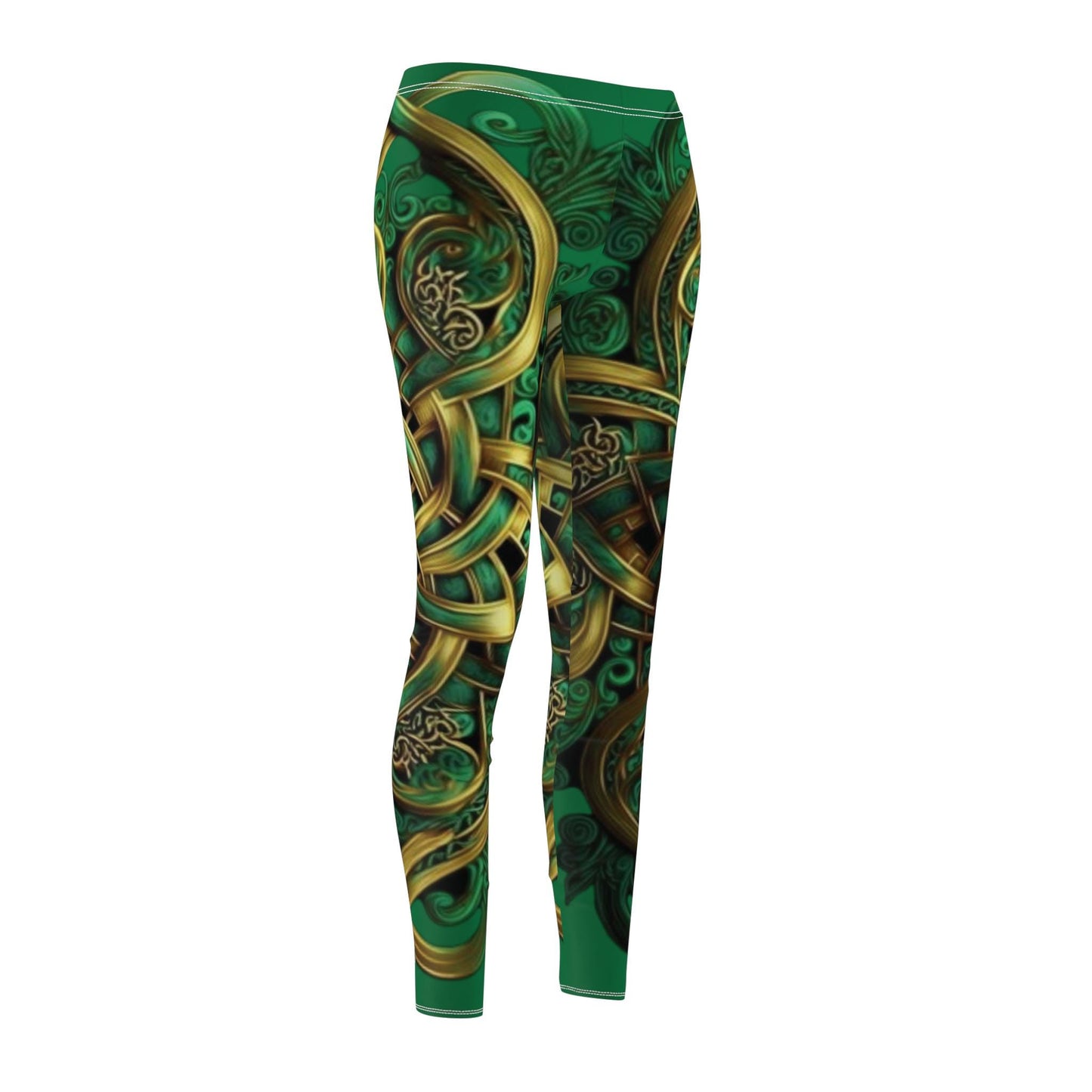 emerald, green art Women's Cut & Sew Casual Leggings (AOP)