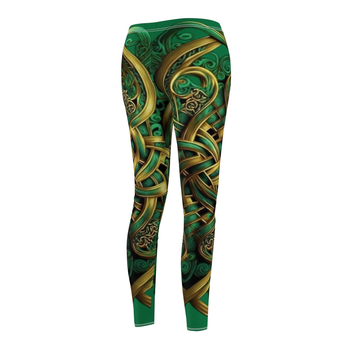 emerald, green art Women's Cut & Sew Casual Leggings (AOP)