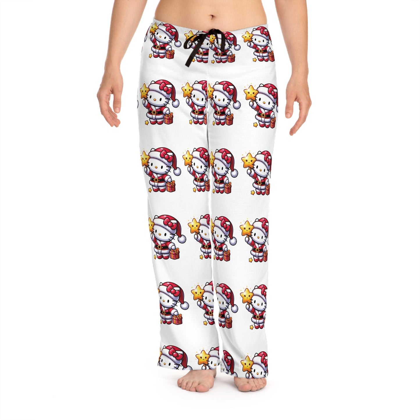 Santa's hello kitty for Christmas Women's Pajama Pants (AOP)