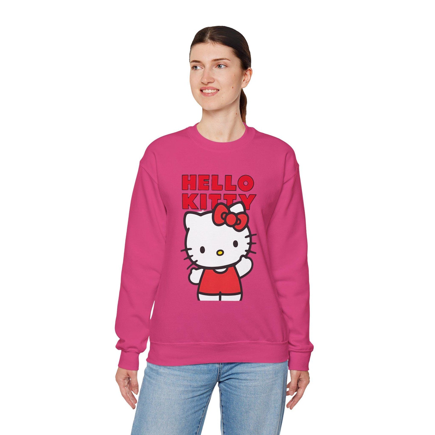 Santa's hello kitty Unisex Heavy Blend™ Crewneck Sweatshirt