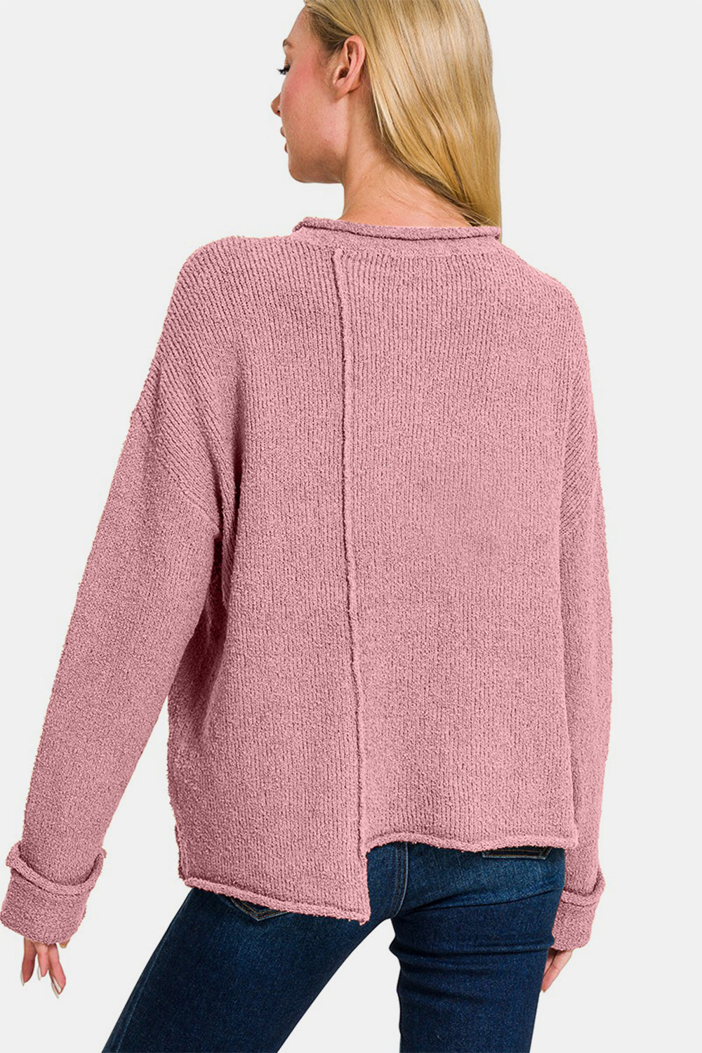 Bougie Royale Asymmetric Hem Drop Shoulder Sweater