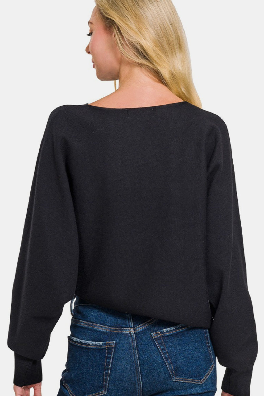 Bougie Royale Asymmetric Hem Long Sleeve Sweater