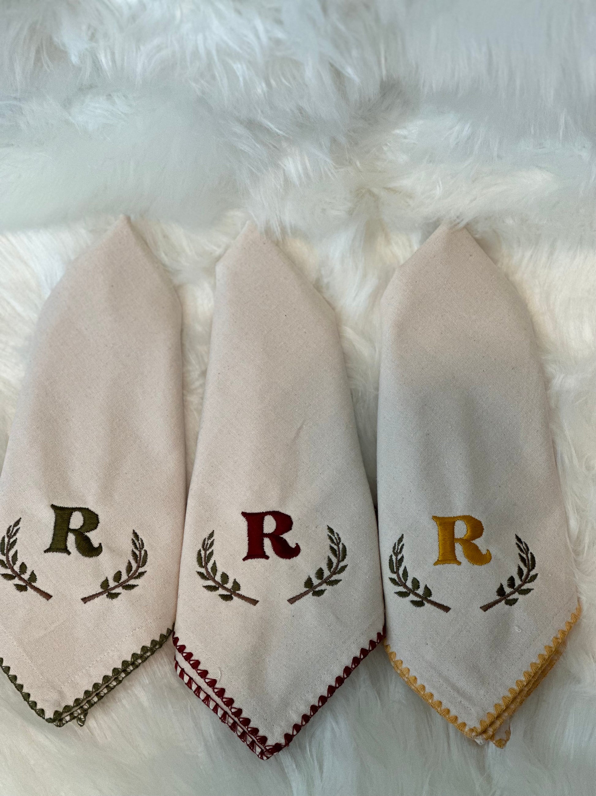 Monogrammed napkins