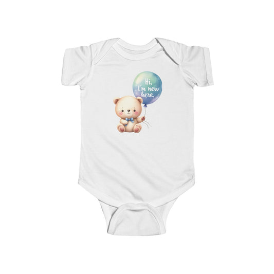 Custom-made Hello world Teddy Bear infant Jersey Bodysuit for newborns to 24m