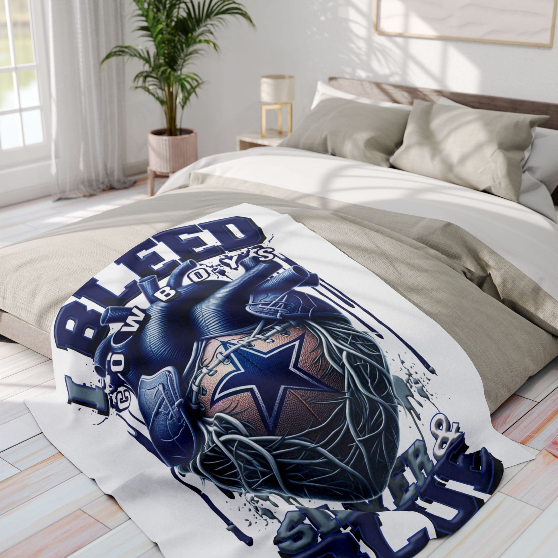 NFL Cowboys inspired Arctic Sherpa Fleece Blanket Great for Game Day Senior Gift for Mom Dad Sister Aunt High School Senior Night Gift