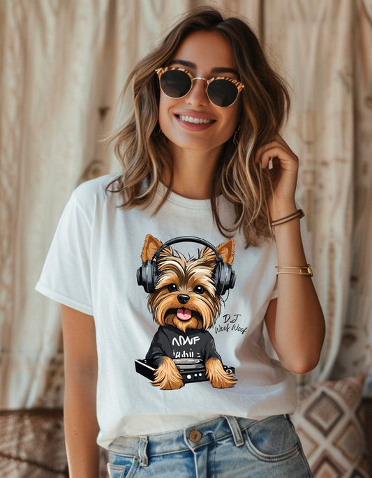 DJ woof woof Tee,Funny Shirts for women,men funny shirt for daughter, Funny Shirts, Women Graphic Tee