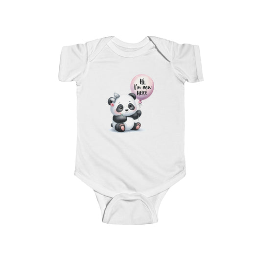 Custom-made Hello world baby panda Infant Jersey Bodysuit for newborns to 24m