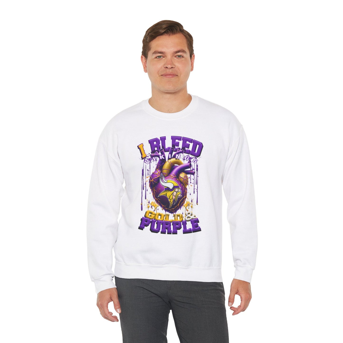 Minnesota Vikings Inspired Heavy Blend™ Crewneck Sweatshirt