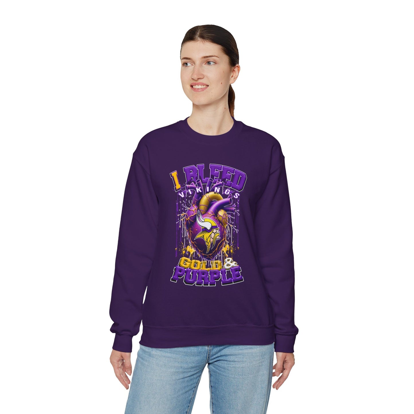 Minnesota Vikings Inspired Heavy Blend™ Crewneck Sweatshirt