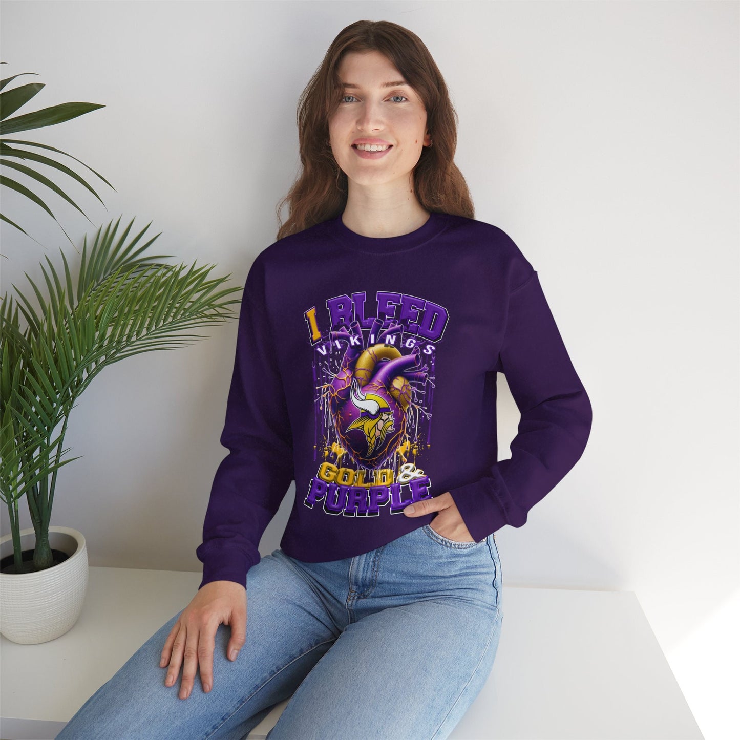 Minnesota Vikings Inspired Heavy Blend™ Crewneck Sweatshirt