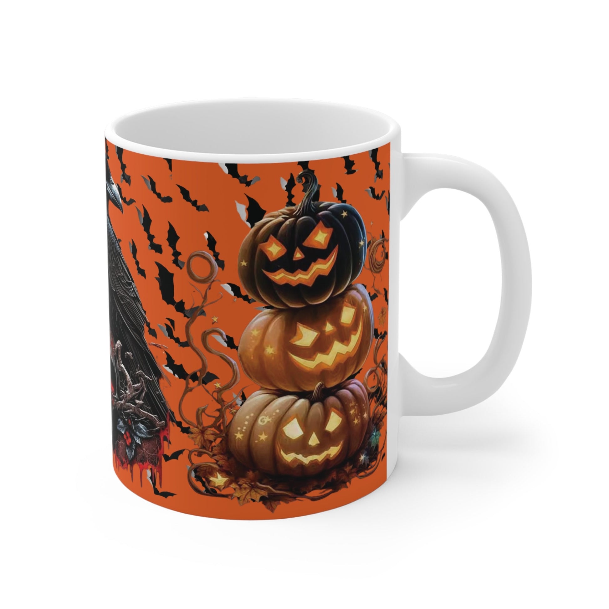 Crow and skull dark gothic Halloween Mug