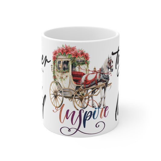 Horse and carriage Inspired art together, live and love mug