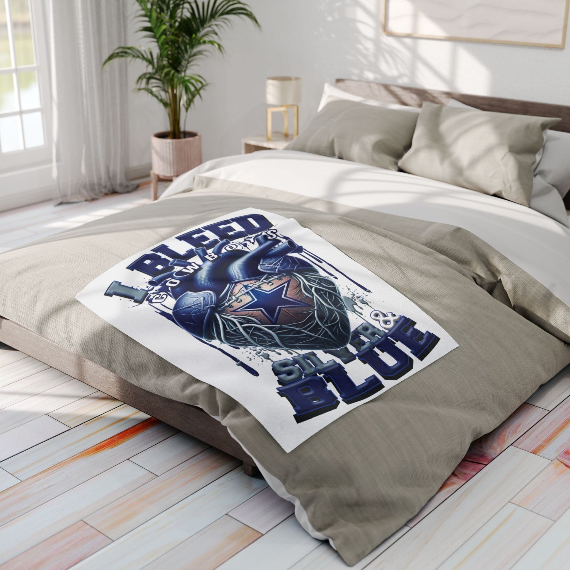 NFL Cowboys inspired Arctic Sherpa Fleece Blanket Great for Game Day Senior Gift for Mom Dad Sister Aunt High School Senior Night Gift