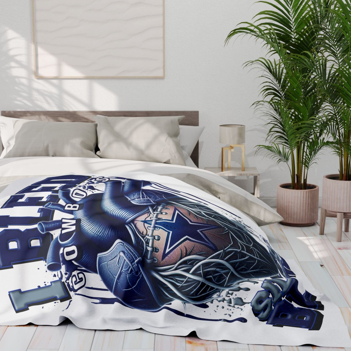 NFL Cowboys inspired Arctic Sherpa Fleece Blanket Great for Game Day Senior Gift for Mom Dad Sister Aunt High School Senior Night Gift