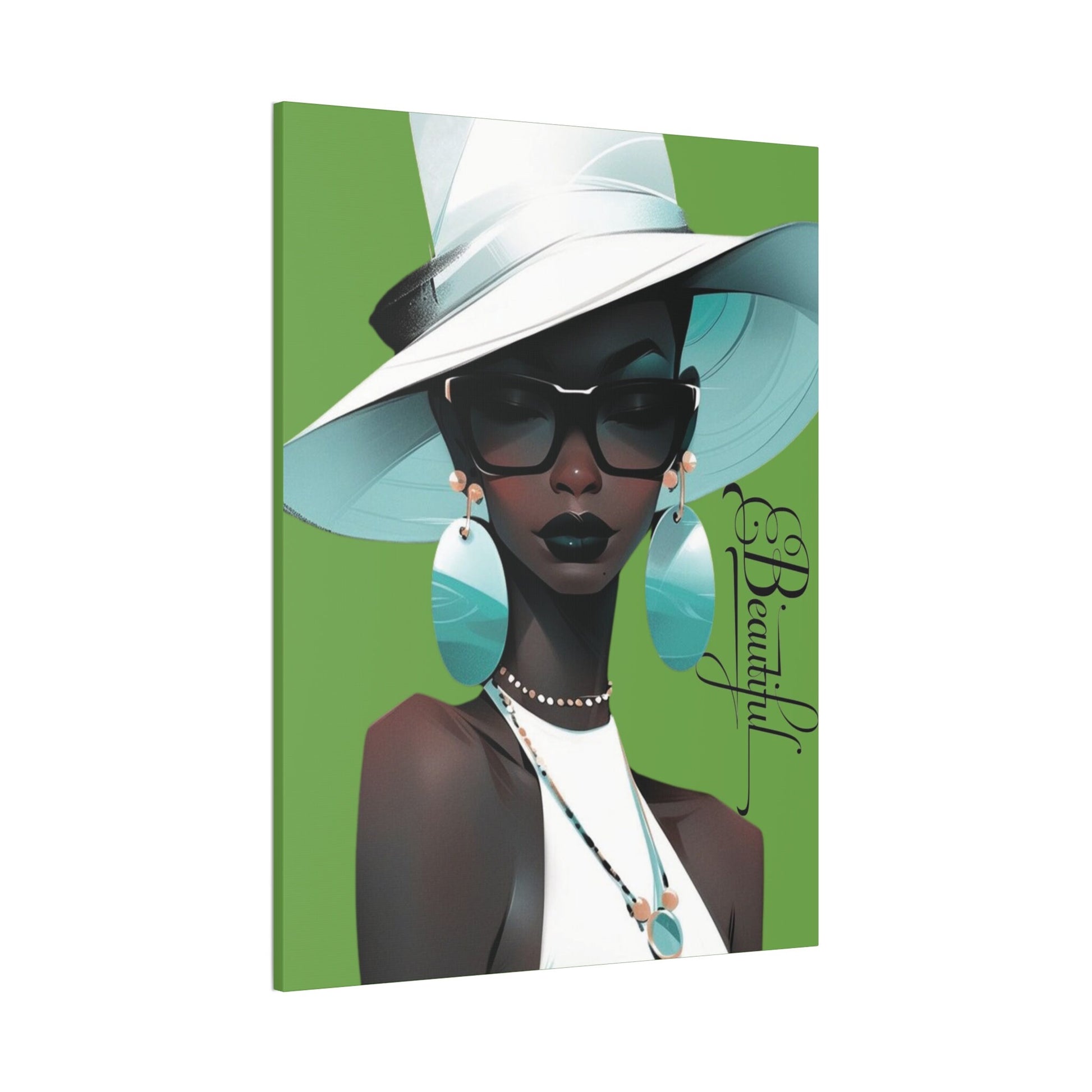 30x40 Beautiful Black woman wall art Canvas Stretched, 0.75"