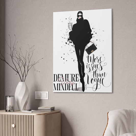 30x40 Demure Woman wall art Canvas Stretched, 0.75"