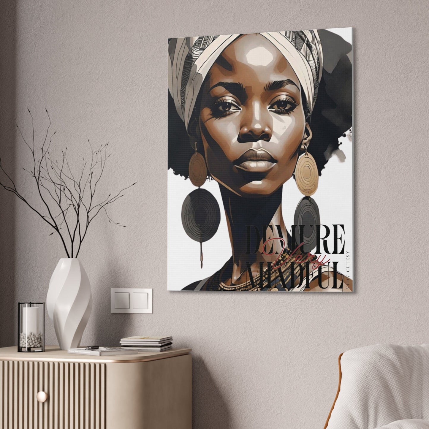 30x40 large Beautiful black woman on Canvas Stretched, 0.75"