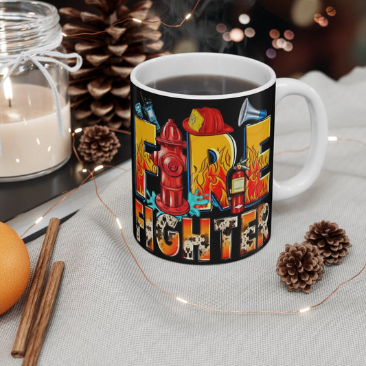 Fire fighter mug, Funny Quote Coffee Mug - Unique Gift Idea, 11oz Ceramic Cup, Sarcastic humor, Office Desk Decor, Novelty Quote Mug