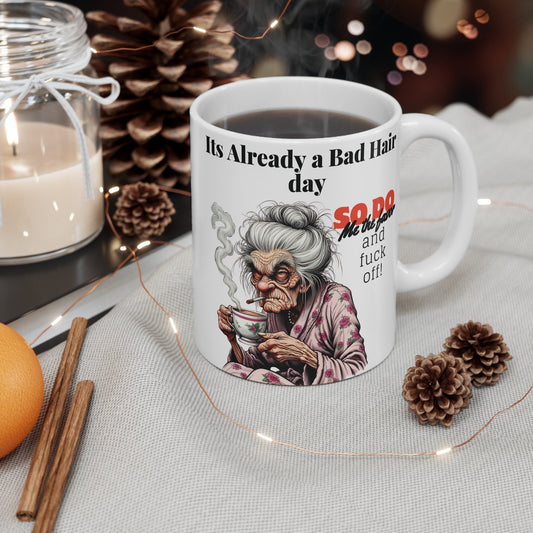 Miserable granny,Funny Quote Coffee Mug - Unique Gift Idea, 11oz Ceramic Cup, Sarcastic Humor Teacup, Office Desk Decor, Novelty Quote Mug