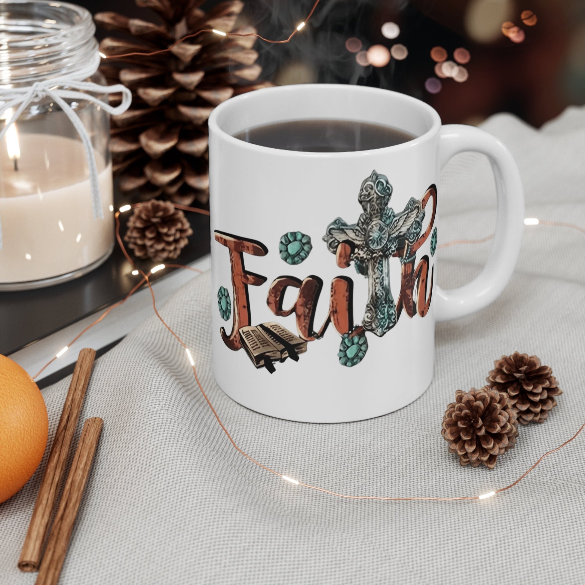 Faith Mugs for comfort while reading your favorite book or just enjoying the morning.