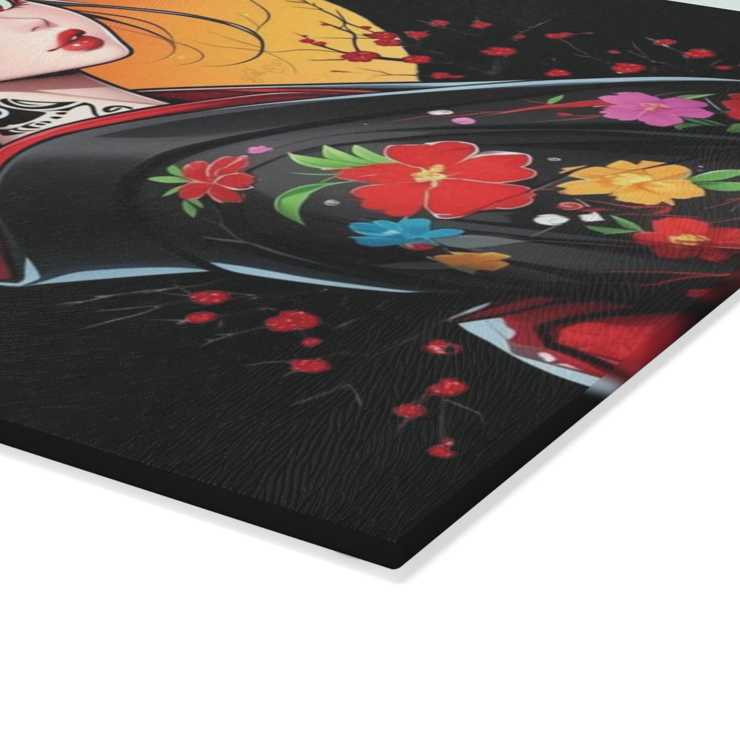 Beautiful Geisha art Glass Cutting Board